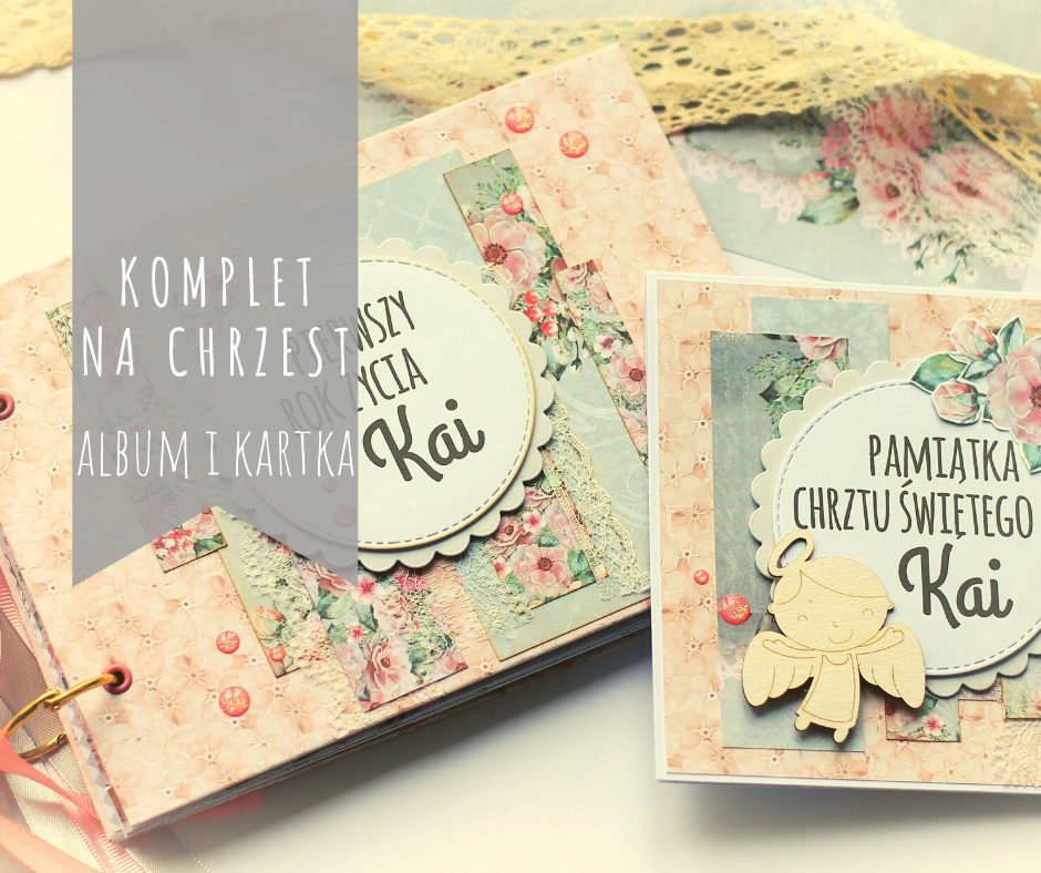 komplet na chrzest handmade